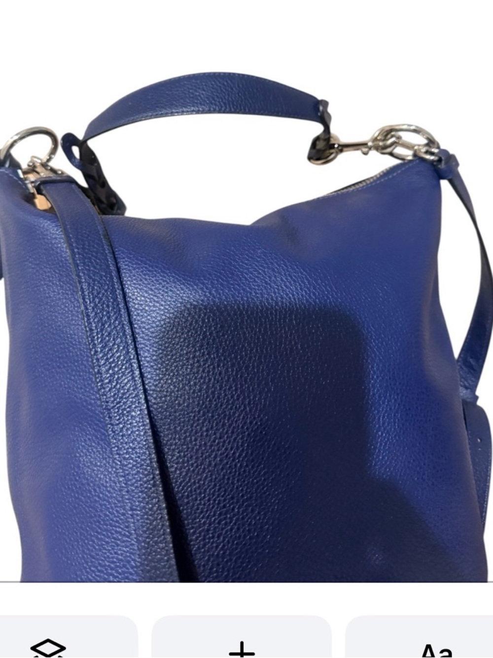 Coach Abby Duffle Pebbled Leather Hobo Bag in Deep Blue Preowned Hang Tag Added - Picture 6 of 12